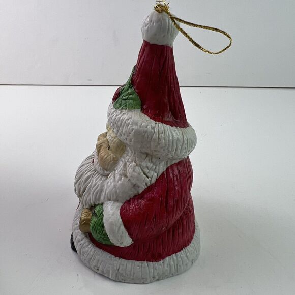 Vintage 1994 Artmark Hand Painted Porcelain Santa Claus Ornament Bell Christmas - Picture 6 of 8